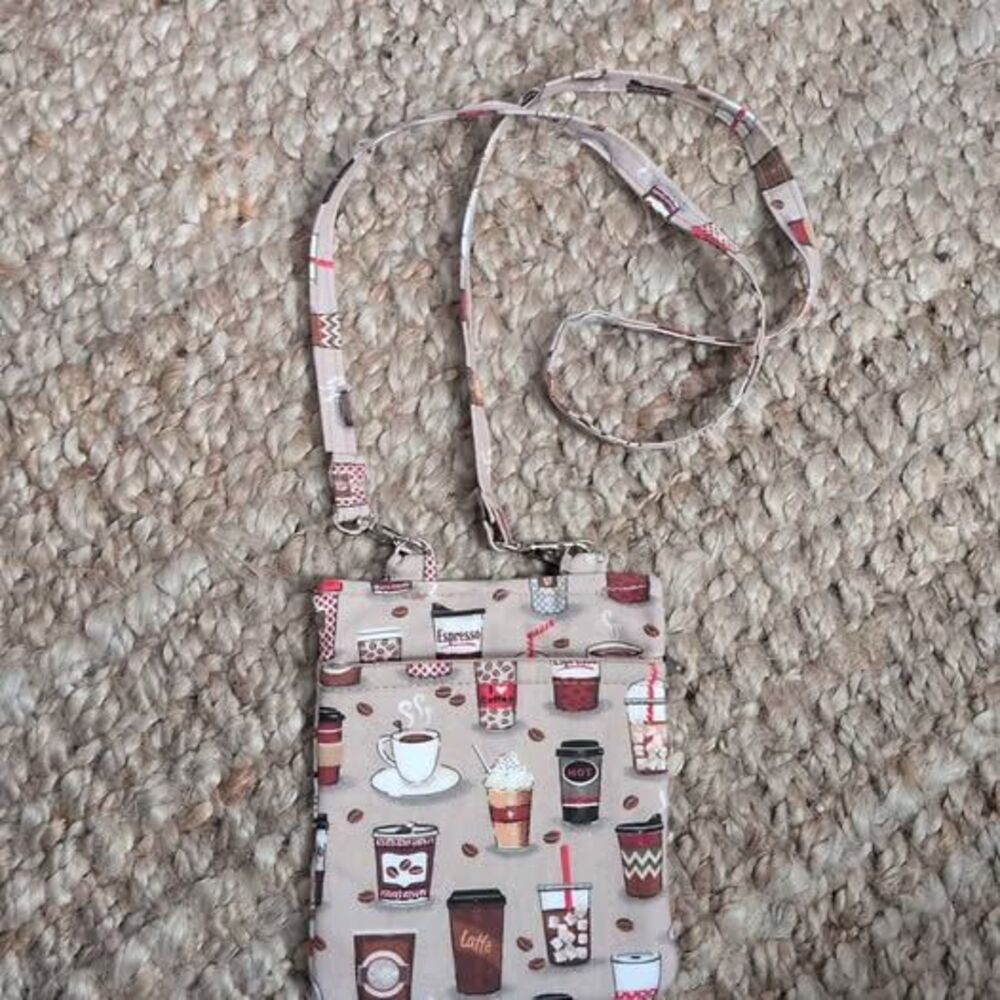 Coffee lovers Print Fabric Crossbody Bag